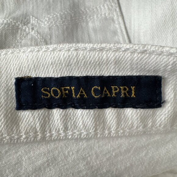 New Lucky Brand Sofia Capri Jean Sz 10/30 White Curvy Lucky You zip denim - Picture 8 of 12